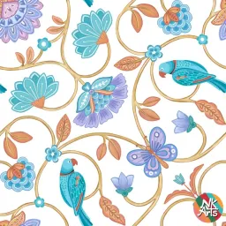 Blue floral seamless pattern